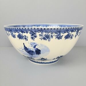 William James Farmyard Blue White Farm Large Mixing Bowl